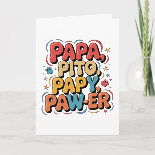 Papa Pito Pappy Pawer Kort (Framsida)
