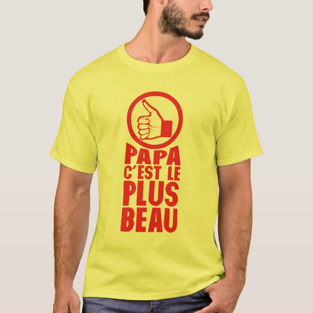 papa plus beau pouce ok t shirt (Framsida)