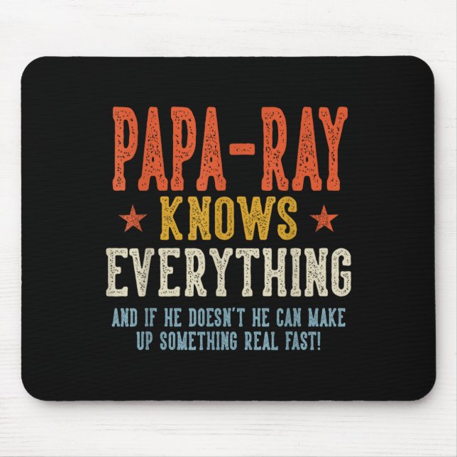 Papa-ray vet allt fars dag retro musmatta (Framsidan)