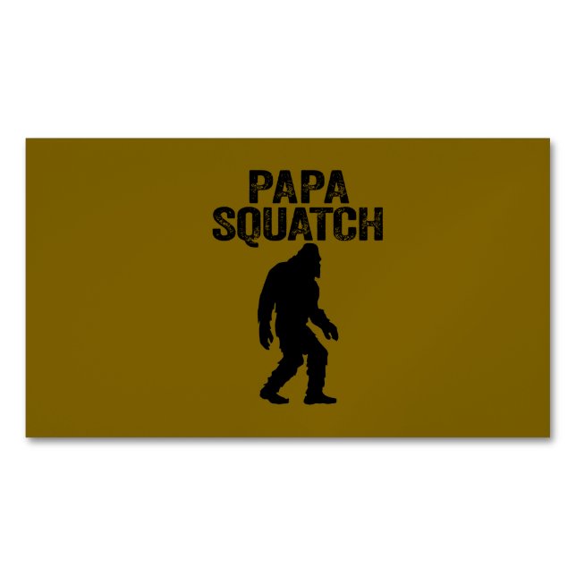 Papa Squatch Rolig Bigfoot - Fars Dag-present Magnetiska Visitkort (Framsida)