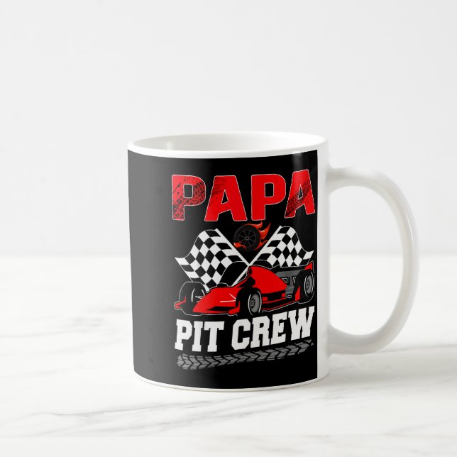 Papa T Crew Racing Family Race Car Birthday Boy  Kaffemugg (Höger)