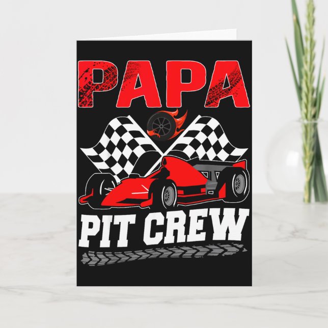 Papa T Crew Racing Family Race Car Birthday Boy  Kort (Framsida)