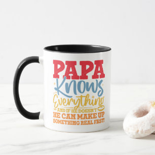 PAPA Vet Allt Fars Dag Cool Pappa Rolig Mugg