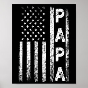 Papa Vintage Amerikansk Flagga Fars Dag 4:e Juli Poster