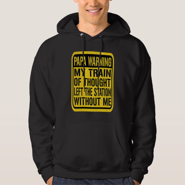 Papa Warning Sign  Senior Citizen Humor Memory Jok Hoodie (Framsida)