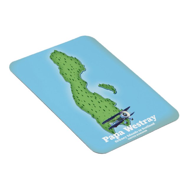 Papa Westray Skottland karta. Magnet (Högersidan)