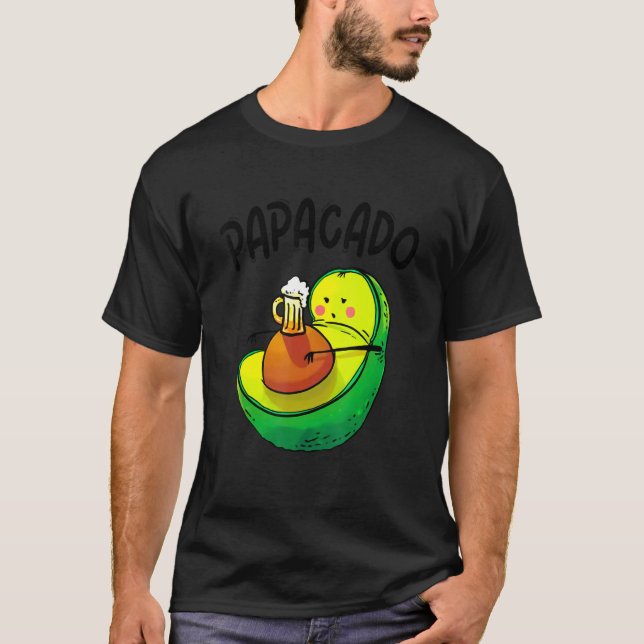 Papaacado Avocado Pappa Vegan Pappa Announcement T Shirt (Framsida)