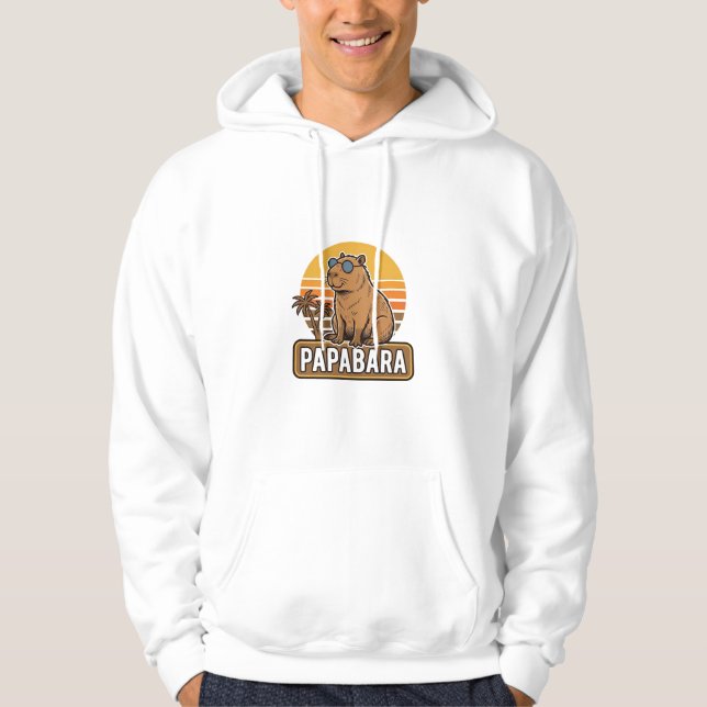 PAPABARA Retro Capybara Pappa Vektor Design_1 Hoodie (Framsida)