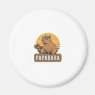 PAPABARA Retro Capybara Pappa Vektor Design_1 Magnet