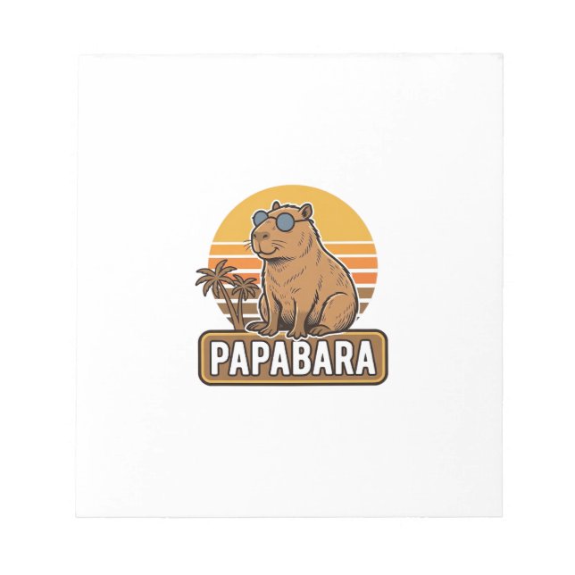 PAPABARA Retro Capybara Pappa Vektordesign_1 Anteckningsblock (Framsida)