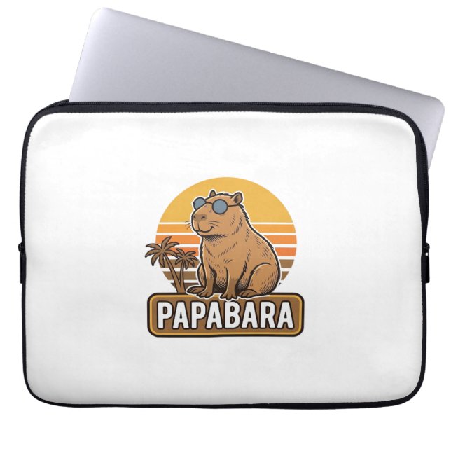 PAPABARA Retro Capybara Pappa Vektordesign_1 Laptop Fodral (Framsidan)