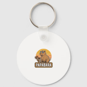PAPABARA Retro Capybara Pappa Vektordesign_1 Nyckelring