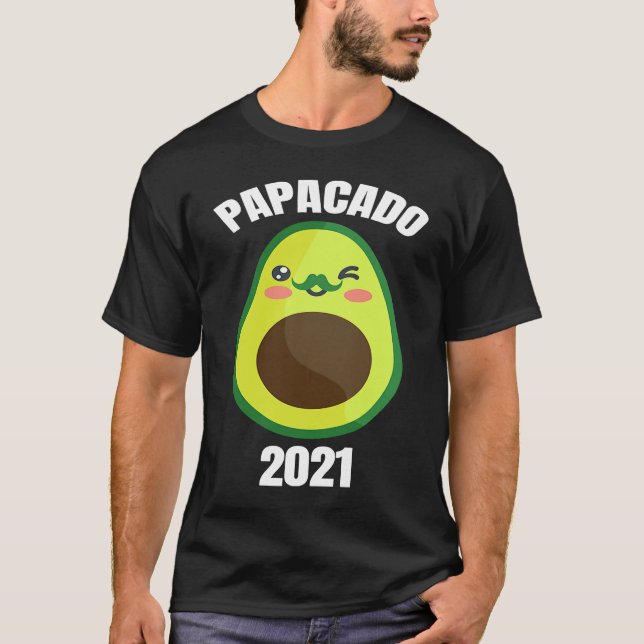 Papacado 2021 Pappa Far Gravid Avocado T Shirt (Framsida)