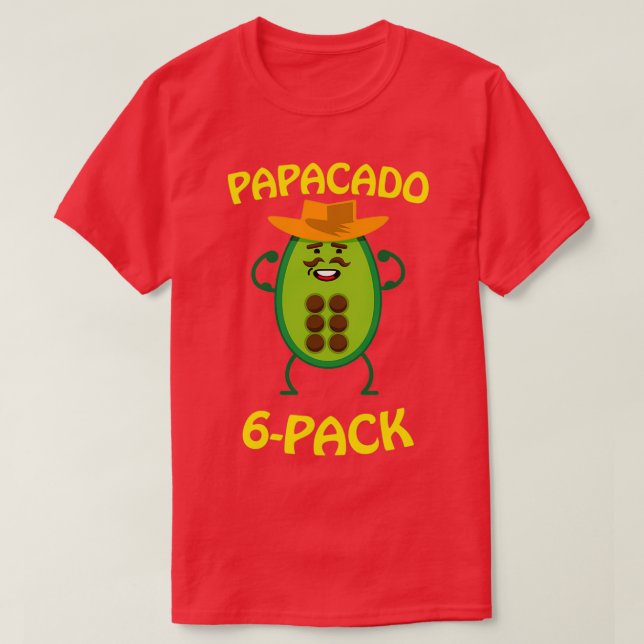 Papacado 6 Pack Pappa Avocado Cute Workout T Shirt (Design framsida)