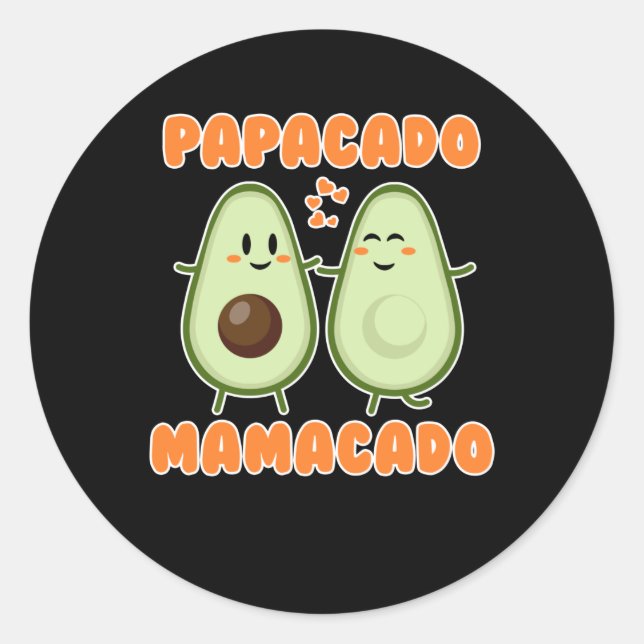 Papacado mamacado make Familycado Runt Klistermärke (Framsida)