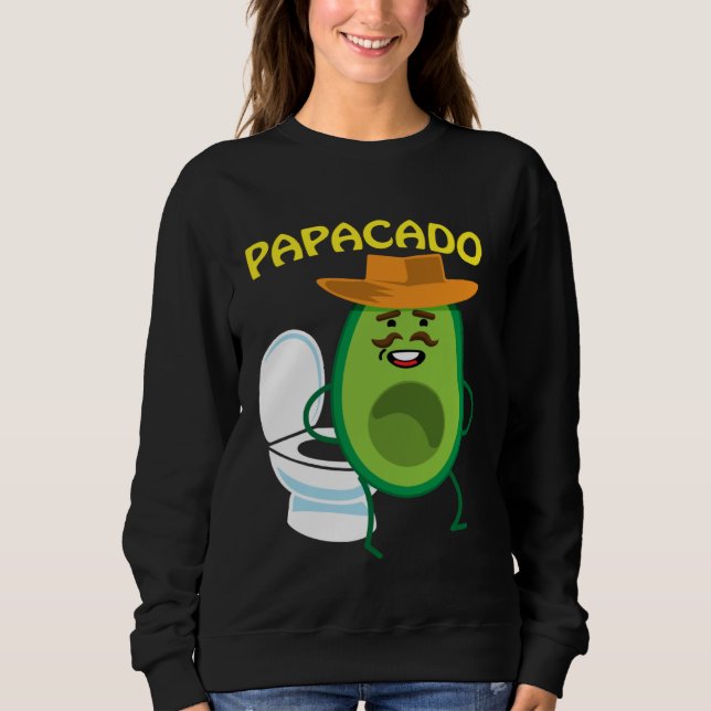 Papacado Naughty Dad Avocado Papa Toilet Relief T Shirt (Framsida)