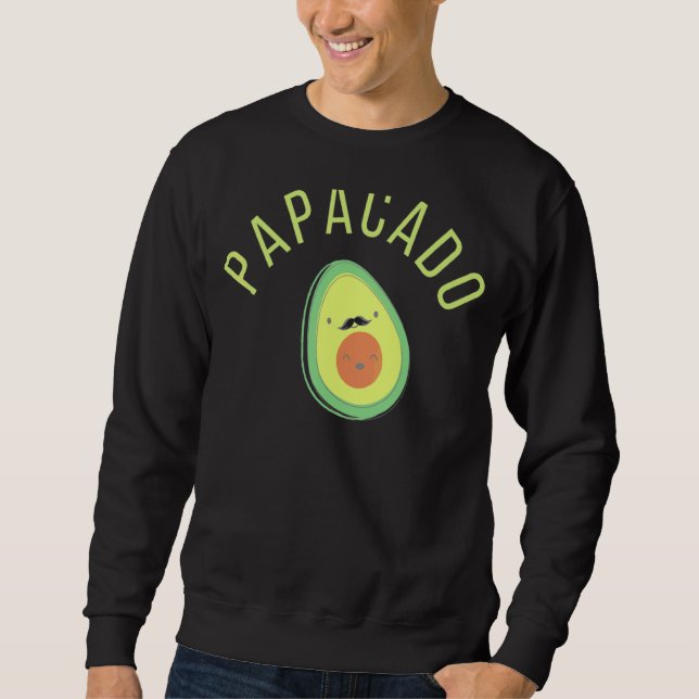 Papacado och Avocado Far med barn Lång Ärmad Tröja (Framsida)