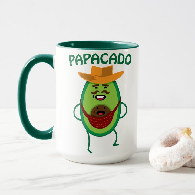 Papacado Pappa Avocado Cute Baby Funny Pappa Mugg (Med munk)