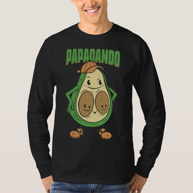 Papacado Vegan Pappa Fars dag Fruit Avocado Kärlek T Shirt (Framsida)