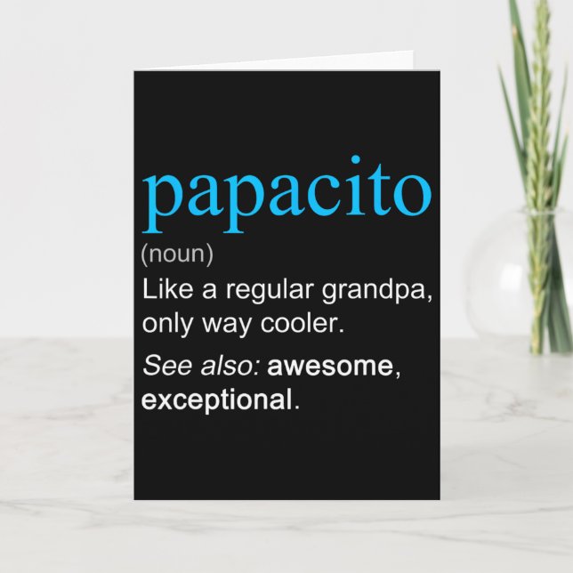 Papacito Definition Substantiv Som En Farfar Coola Kort (Framsida)