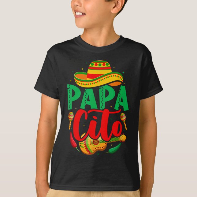 Papacito Mamacita Cinco De Mayo Rolig Match för Pa T Shirt (Framsida)