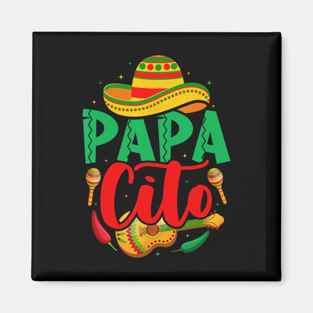 Papacito Mamacita Cinco De Mayo Rolig Matchande Pa Magnet (Framsidan)