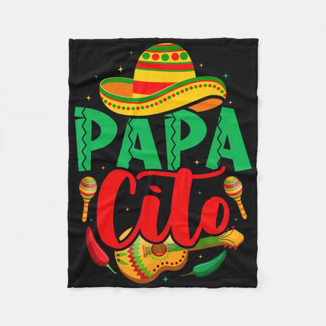 Papacito Mamacita Cinco De Mayo Rolig Matchning Fö Fleecefilt (Framsidan)