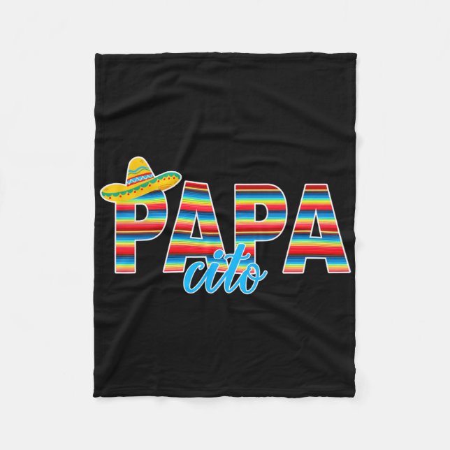 Papacito Serape Mexican Sombrero Cinco De Mayo Fleecefilt (Framsidan)