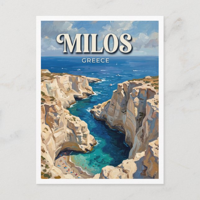Papafragas strand Milos Grekland Vykort (Framsida)