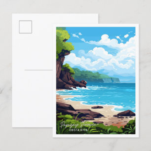 Papagayo Peninsula Costa Rica Travel illustration Vykort