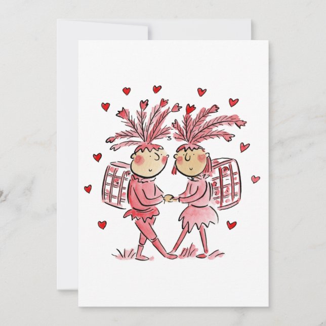Papageno och Papagena Inbjudningar (Framsida)