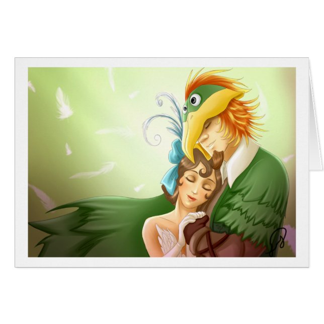 Papageno Papagena Hälsningskort (Framsidan Horizontal)