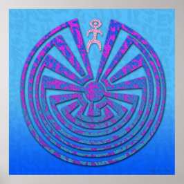 Papago Maze Blue och Lila Poster