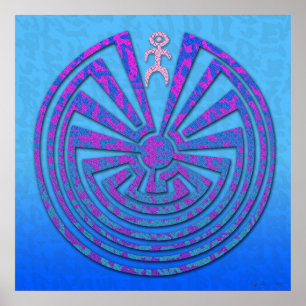 Papago Maze Blue och Lila Poster