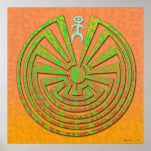 Papago Maze Copper Grönt Poster