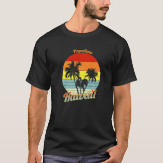 Papaikou Hawaii Retro Tropiska Palmträd Semester T Shirt