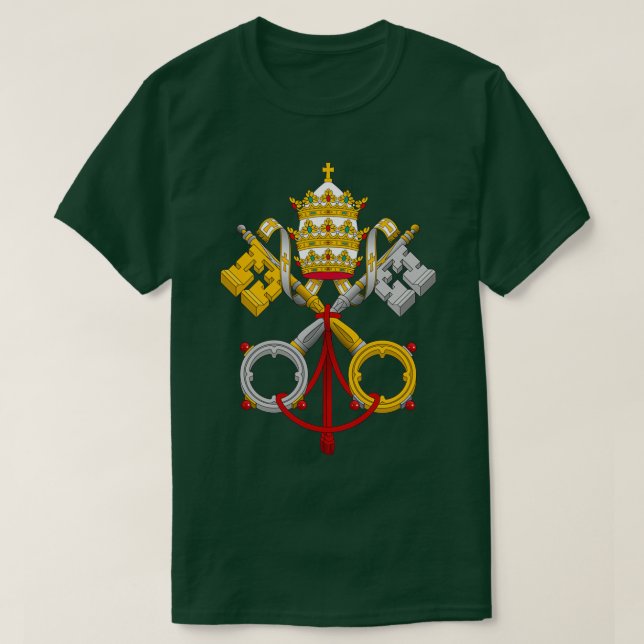 Papal Jacka av Arm över nycklar T Shirt (Design framsida)