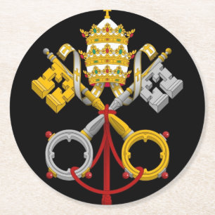 Papal Nycklar Underlägg Papper Rund