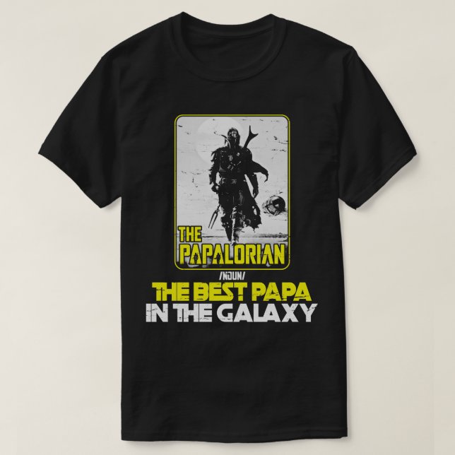 Papalorian är det bästa Pappa i Galaxy Lycklig F T Shirt (Design framsida)