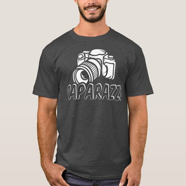 Paparazzi Funny Pappa Photographer Retro Camera T Shirt (Framsida)
