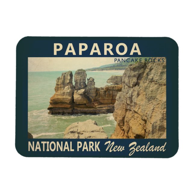 Paparoa National Park New Zealand Vintage Magnet (Horisontell)