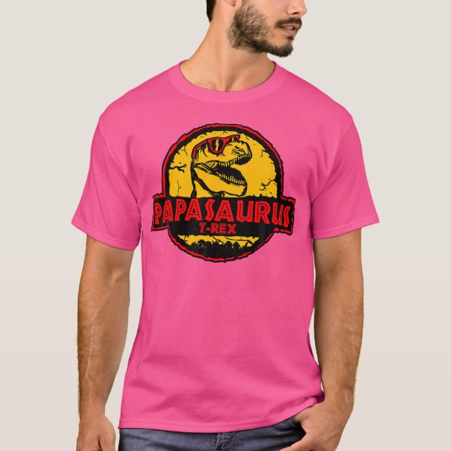 Papasaurus Dinosaur Dadasaurus Rex Funny Dino Papp T Shirt (Framsida)
