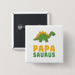 Papasaurus Dinosaur Stegosaurus Fars dag Knapp