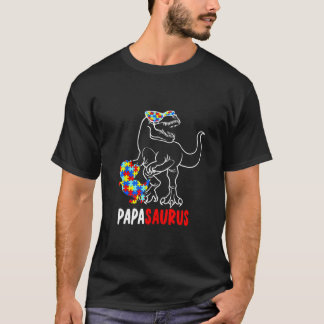 Papasaurus Dinosaur T Rex Pappa Saurus Autism Medv Shirt