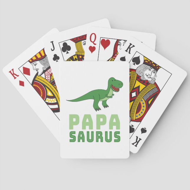 Papasaurus Dinosaur Tyrannosaurus Rex Fars dag Casinokort (Baksidan)