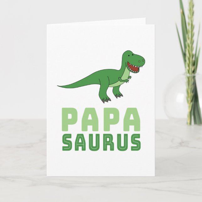 Papasaurus Dinosaur Tyrannosaurus Rex Fars dag Kort (Framsida)