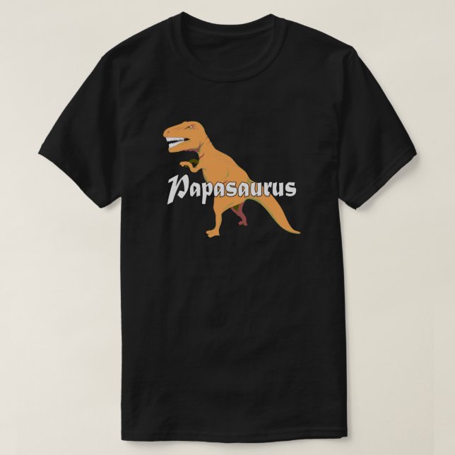 Papasaurus Pappa Birthday Fars dag T Shirt (Design framsida)