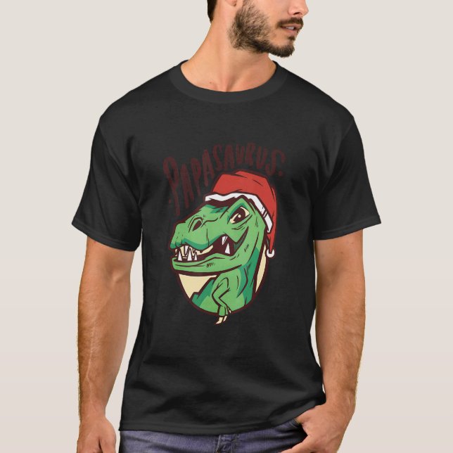 Papasaurus Rex Dinosaur Papa Saurus Family Matchin T Shirt (Framsida)