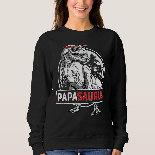 Papasaurus Rex Dinosaur Pappa Saurus Far Fami T Shirt (Framsida)