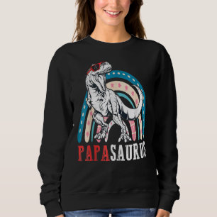 Papasaurus Rex Dinosaur Pappa Saurus Rainbow Far T Shirt
